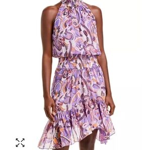 A.L.C. Cody Printed Sleeveless Ruffled Midi Dress Size 8